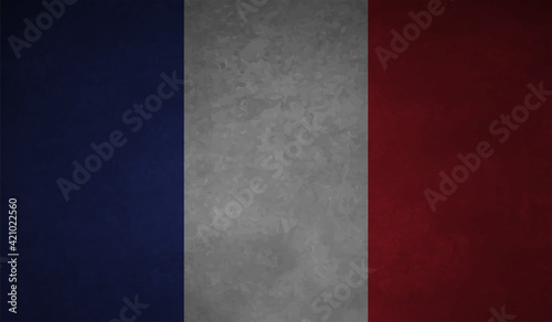 Grunge France flag. France flag with waving grunge texture.