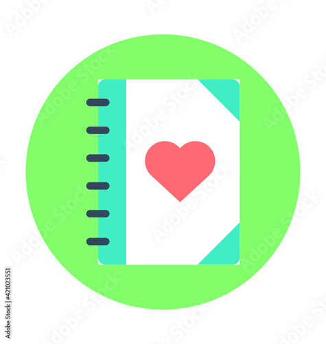 Love Notebook Colored Vector Icon
