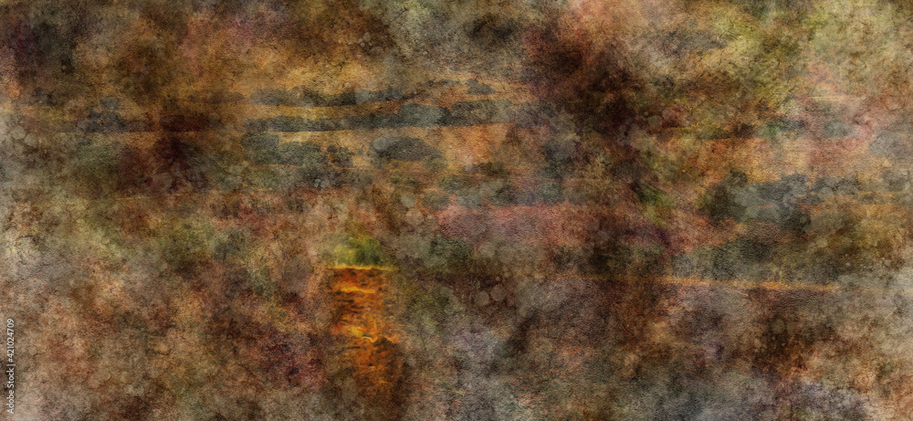 Fototapeta premium Abstract rough texture with wet watercolor paint grunge background
