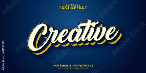 Editable text effect creative text