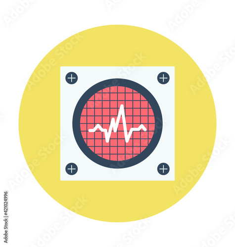 Ecg Machine Colored Vector Icon