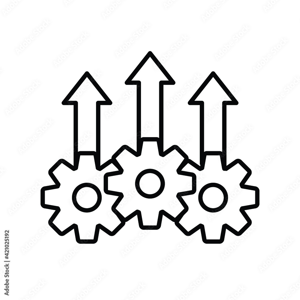 Operational excellence line icon. Simple outline style symbol. Optimize technology, innovation, production growth concept. Vector illustration isolated on white background. EPS 10. Operational excellence line icon. Simple outline style symbol. Optimize technology, innovation, production growth concept. Vector illustration isolated on white background. EPS 10.