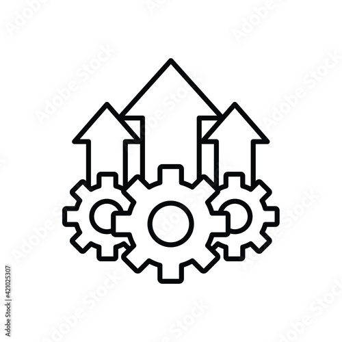 Operational excellence line icon. Simple outline style symbol. Optimize technology, innovation, production growth concept. Vector illustration isolated on white background. EPS 10.