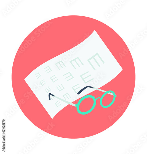 Eye Examination Colored Vector Icon