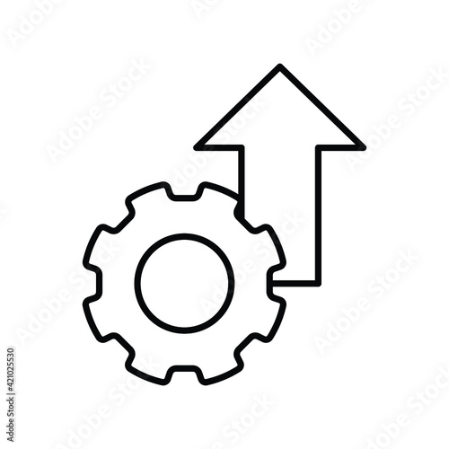 Operational excellence line icon. Simple outline style symbol. Optimize technology, innovation, production growth concept. Vector illustration isolated on white background. EPS 10.