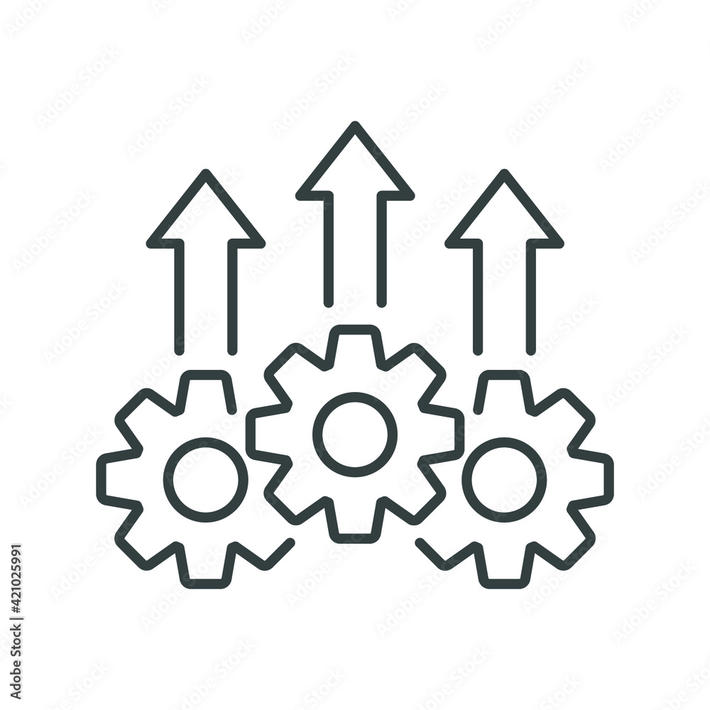 Operational excellence line icon. Simple outline style symbol. Optimize technology, innovation, production growth concept. Vector illustration isolated on white background. EPS 10. Operational excellence line icon. Simple outline style symbol. Optimize technology, innovation, production growth concept. Vector illustration isolated on white background. EPS 10.