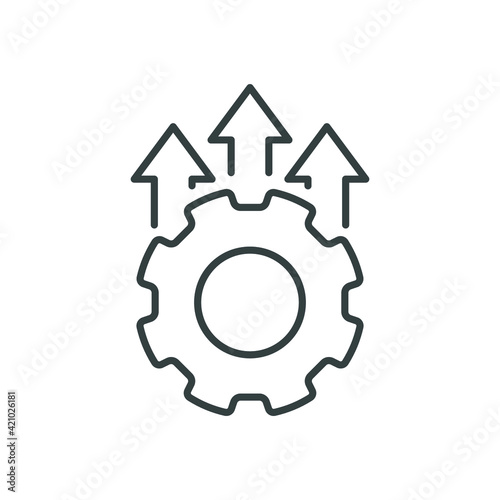 Operational excellence line icon. Simple outline style symbol. Optimize technology, innovation, production growth concept. Vector illustration isolated on white background. EPS 10.