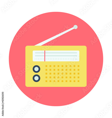 Radio Colored Vector Icon