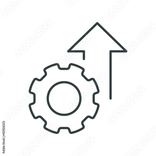 Operational excellence line icon. Simple outline style symbol. Optimize technology, innovation, production growth concept. Vector illustration isolated on white background. EPS 10.