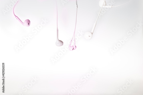Headphones on white background © LilianC