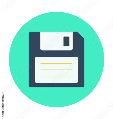 Floppy Colored Vector Icon