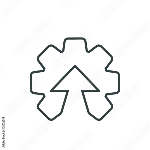 Operational excellence line icon. Simple outline style symbol. Optimize technology, innovation, production growth concept. Vector illustration isolated on white background. EPS 10.