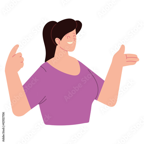happy woman cartoon