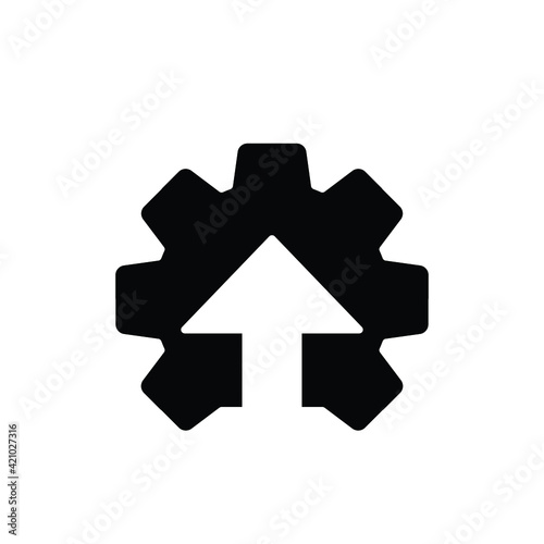Operational excellence glyph icon. Simple solid style symbol. Optimize technology, innovation, production growth concept. Vector illustration isolated on white background. EPS 10.