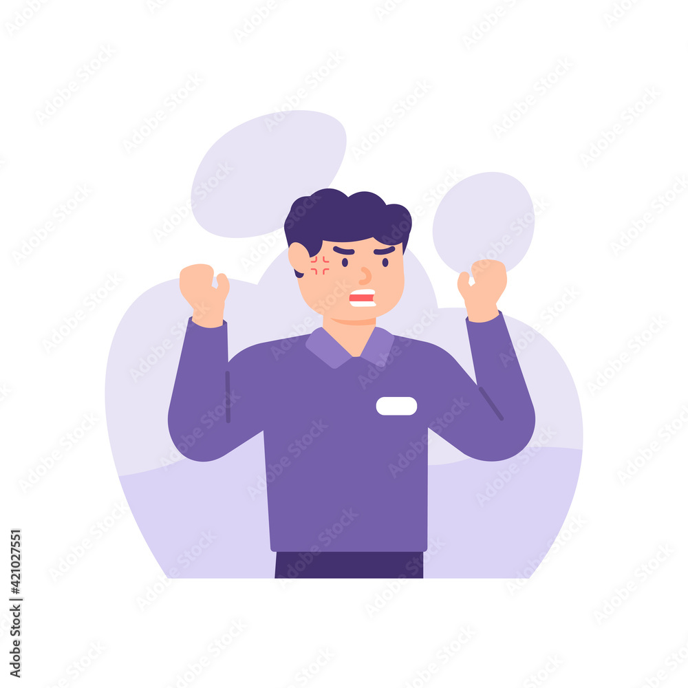 the expression of a man who is furious or annoyed, and frustrated. An angry man with an aggressive facial expression and screaming angrily. flat style. vector design illustration. the expression of a man who is furious or annoyed, and frustrated. An angry man with an aggressive facial expression and screaming angrily. flat style. vector design illustration.