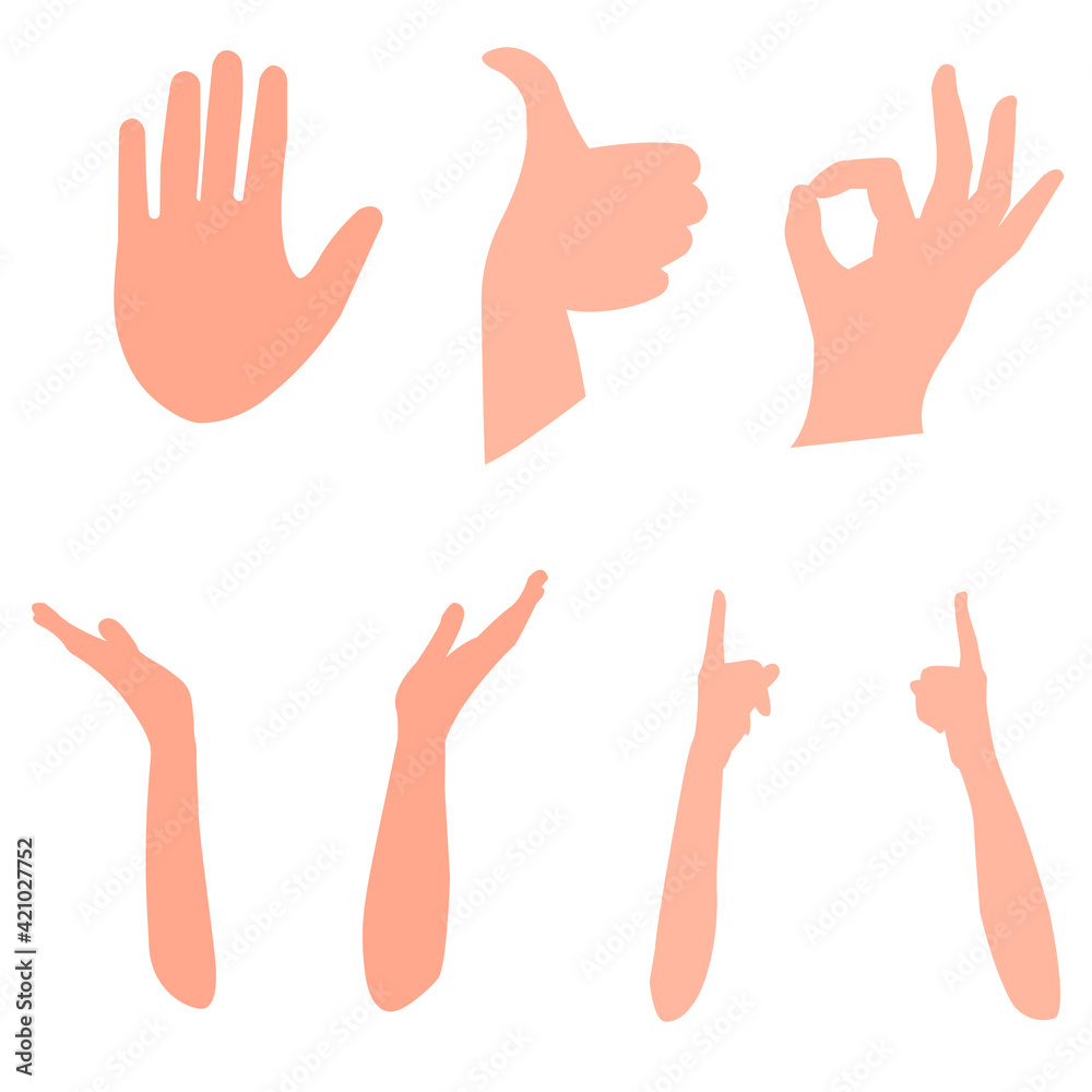 Fototapeta premium hand signs gesture set