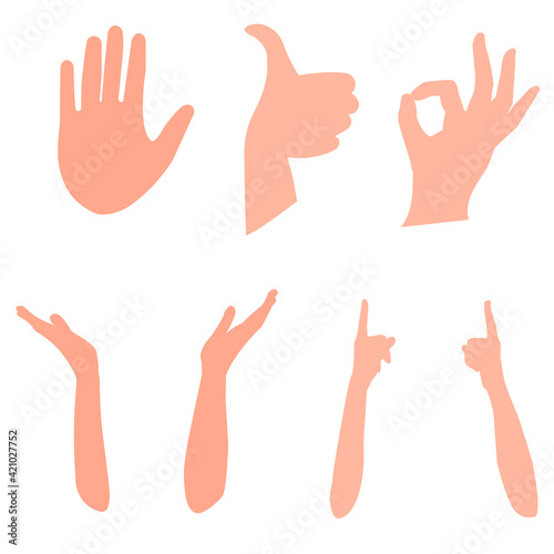 hand signs gesture set