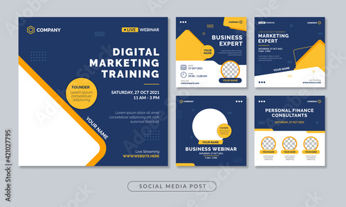 Digital marketing training webinar social media post template