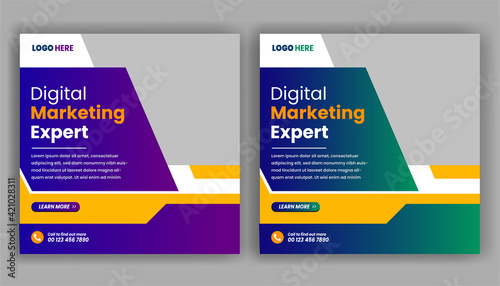 Digital marketing expert business social media banner square flyer promotion social media post template Entrepreneur Marketing ads