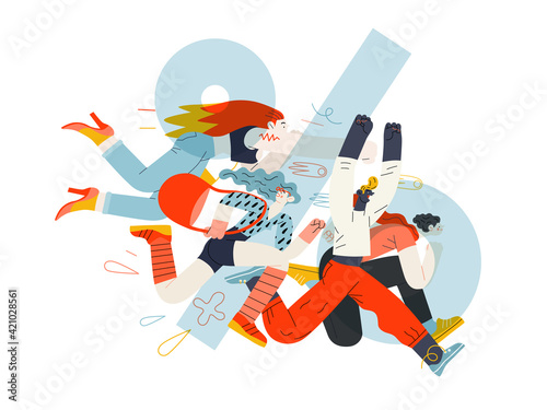 Discounts, sale, promotion. Flat vector