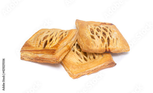 Baking pies, puffs isolated on white background.