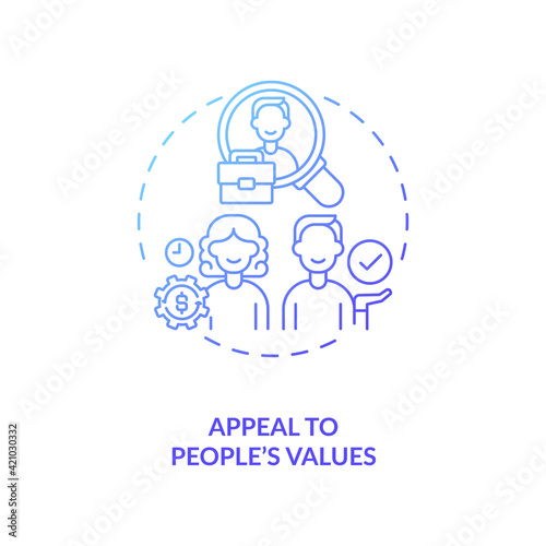 Appeal to values of people concept icon. Effective motivator idea thin line illustration. Motivating audience. Positive emotions. Inspiration. Vector isolated outline RGB color drawing