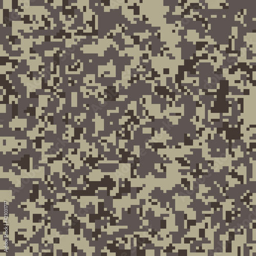 Digital pixel sand gray camouflage, seamless pattern for your design. Modern camo clothing, military style. Vector texture 