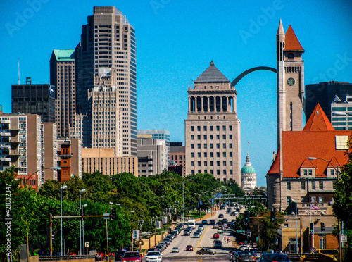 St. Louis Missouri - view of the city. St. Louis Missouri USA.