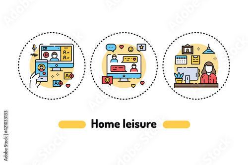 Hobby color line icon. Daily routine. Pictogram for web page, mobile app, promo. Editable stroke