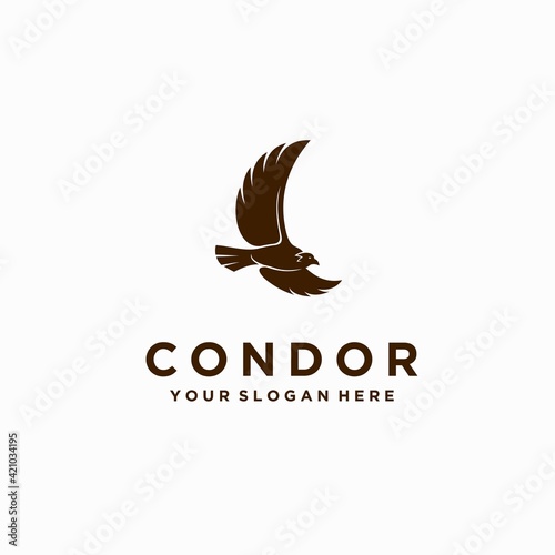 condor bird logo with simple concept photo