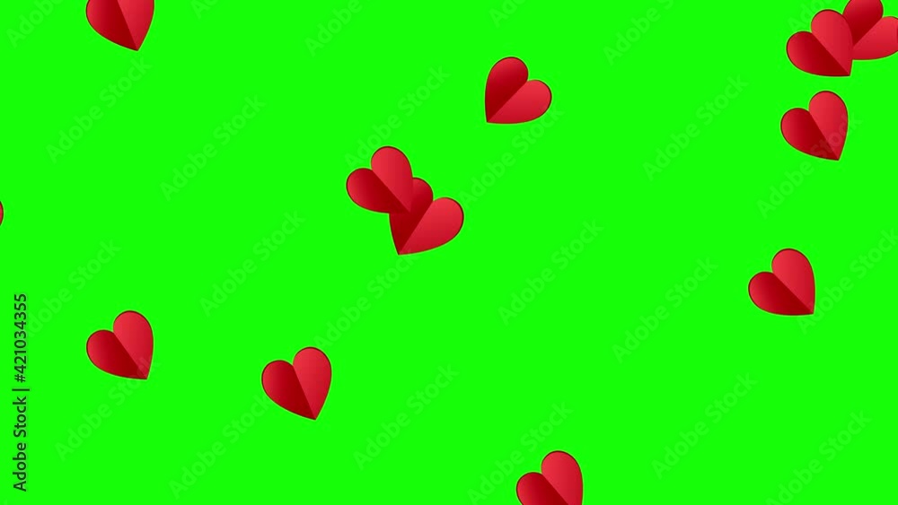 Heart likes icons fly on live social media on green screen background. Template for video Heart likes icons fly on live social media on green screen background. Template for video