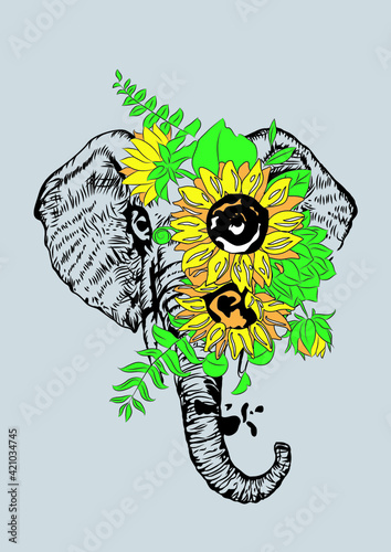Elefante Girasol © Isaias