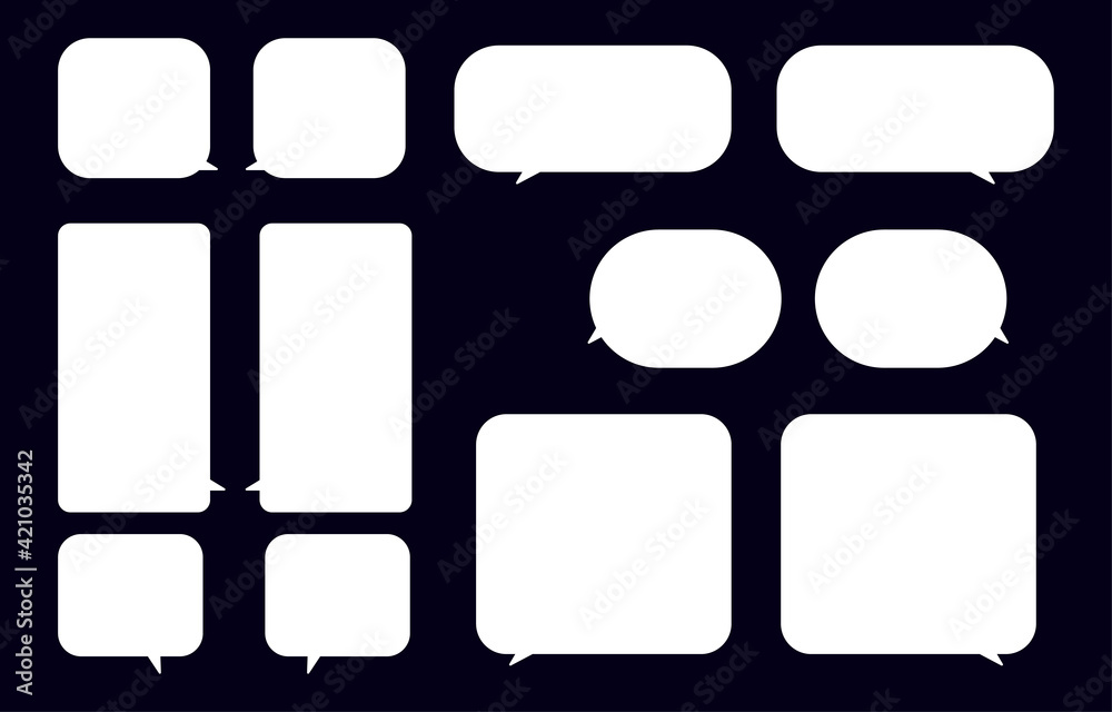 Obraz premium bubble speech set on dark background use for conversation,vector speaking or talk bubble