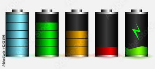 Discharged and fully charged battery smartphone - vector infographic. Isolated on white background