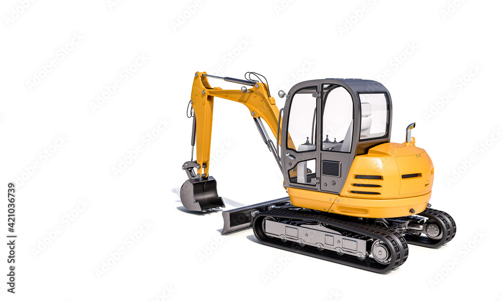 3d image of a small excavator 3d image of a small excavator