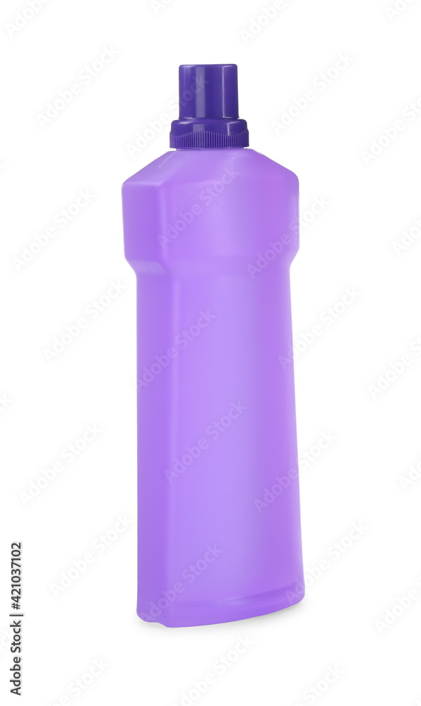 Violet bottle of cleaning product isolated on white Violet bottle of cleaning product isolated on white