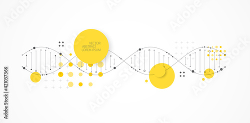 Science template, wallpaper or banner with a DNA molecules. Vector
