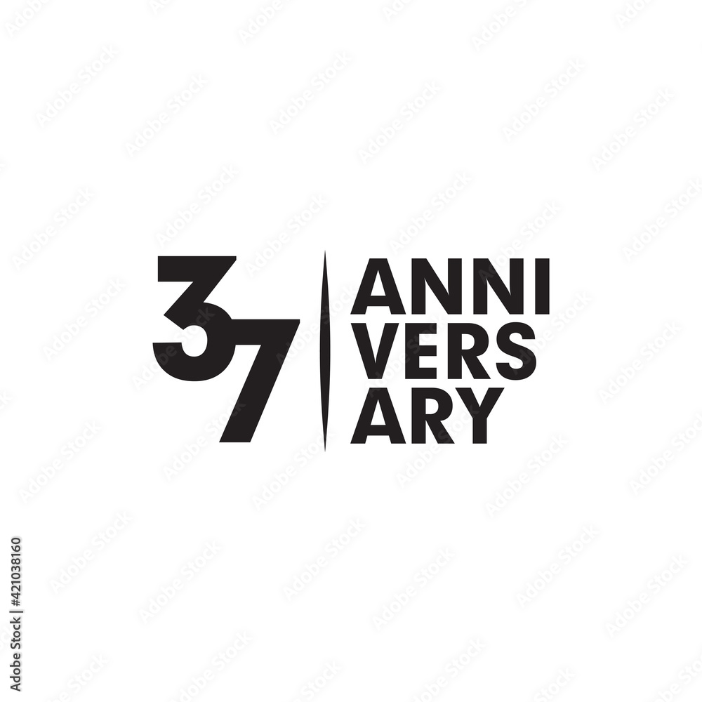37th year anniversary emblem logo design template 37th year anniversary emblem logo design template