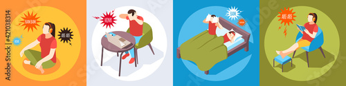 Noise pollution isometric set