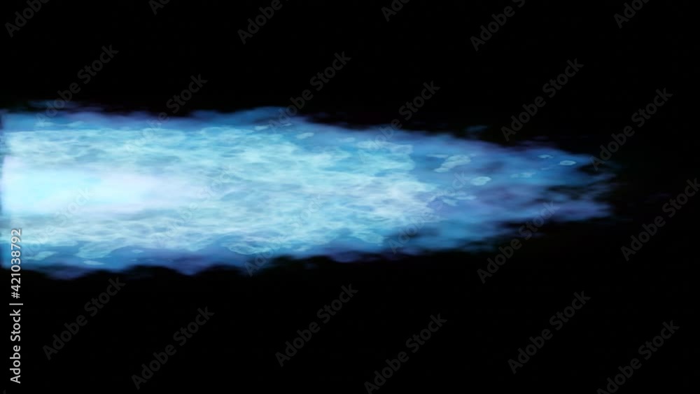 animierte realistische abgas flamme raketentriebwerk engerie plasma strahl verbrennt treibstoff vfx isoliert und freigestellt