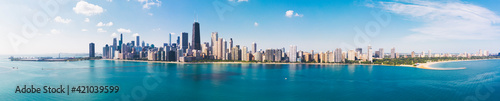 Obraz na płótnie Aerial view of Chicago downtown Illinois USA w salonie
