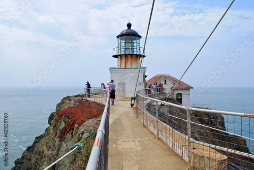 Photography Golden Gate National Recreation Area: Point Bonita Lighthouse, near San Francisco was built in 1855 on the West Coast to help shepherd ships through the treacherous Golden Gate straits