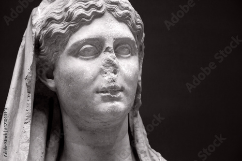 Fototapeta Female funerary statue, marble, from 320 BC, National Archaeological Museum, Ath
