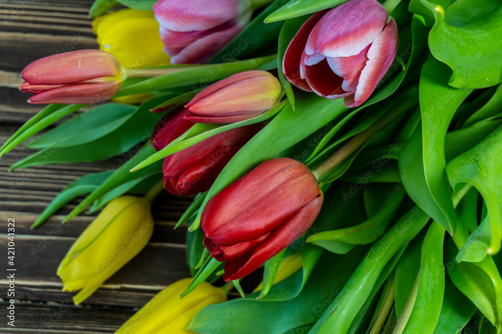 Bouquet of Spring Flowers - Red and Yellow Tulips Bouquet of Spring Flowers - Red and Yellow Tulips