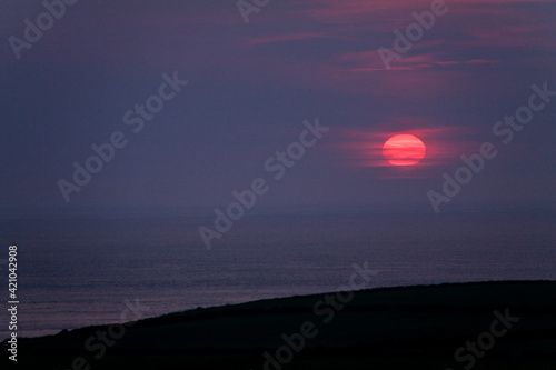 beautiful sunset off the coast of Wales.