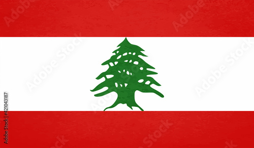 Grunge Lebanon flag. Lebanon flag with waving grunge texture.