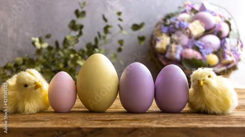 easter eggs and chickens