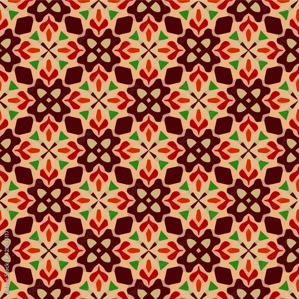 Geometric vector pattern with triangular elements. Seamless abstract ornament for wallpapers and backgrounds. 