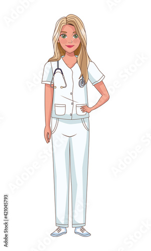 blond nurse character