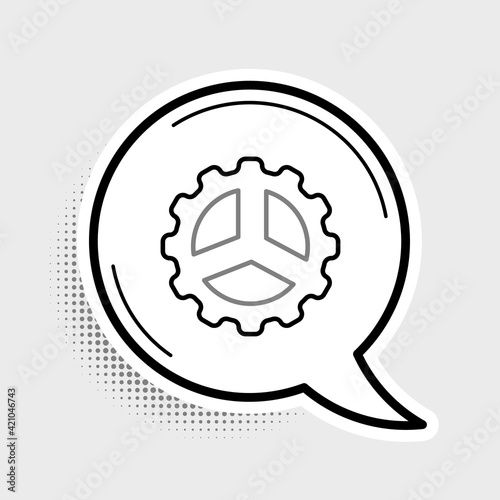 Line Bicycle sprocket crank icon isolated on grey background. Colorful outline concept. Vector